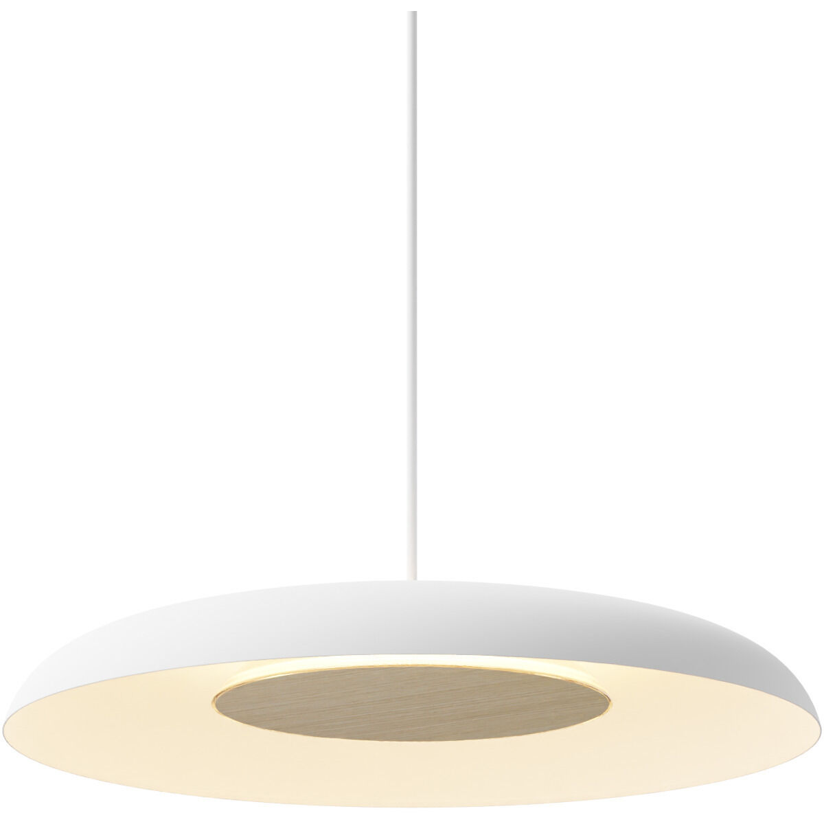 Ramen LED 24 inch White Oak and Matte White ADA Wall Sconce/Pendant Wall Light in White Oak With Matte White, Hardwire